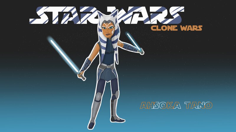 Ahsoka Tano with Lightsabers — Blue