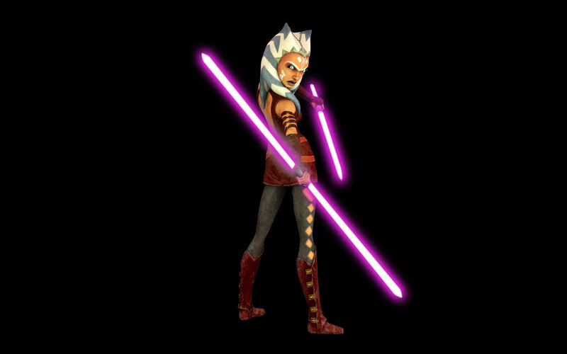 Ahsoka Tano with Lightsabers — Purple