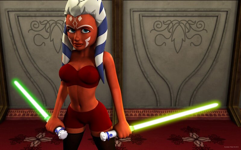 Ahsoka Tano with Lightsabers — Red, Confident