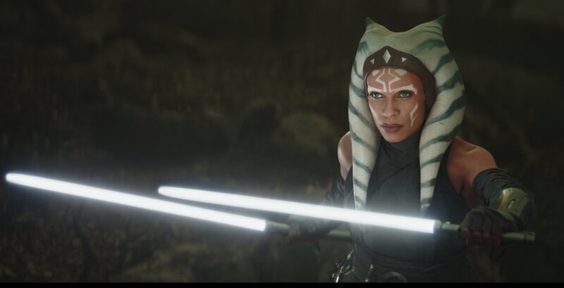 Ahsoka Tano with Lightsabers — White, Dramatic, Photograph