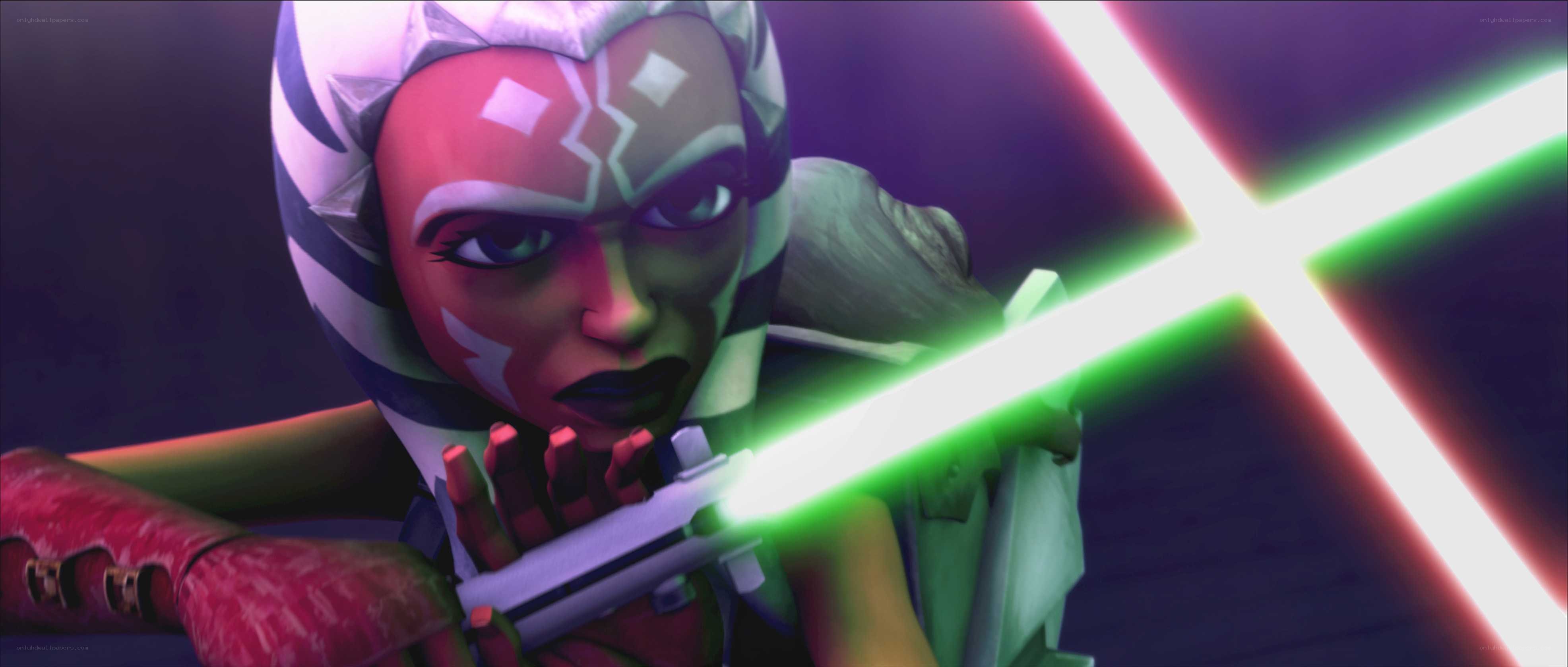 Ahsoka Tano with lightsabers