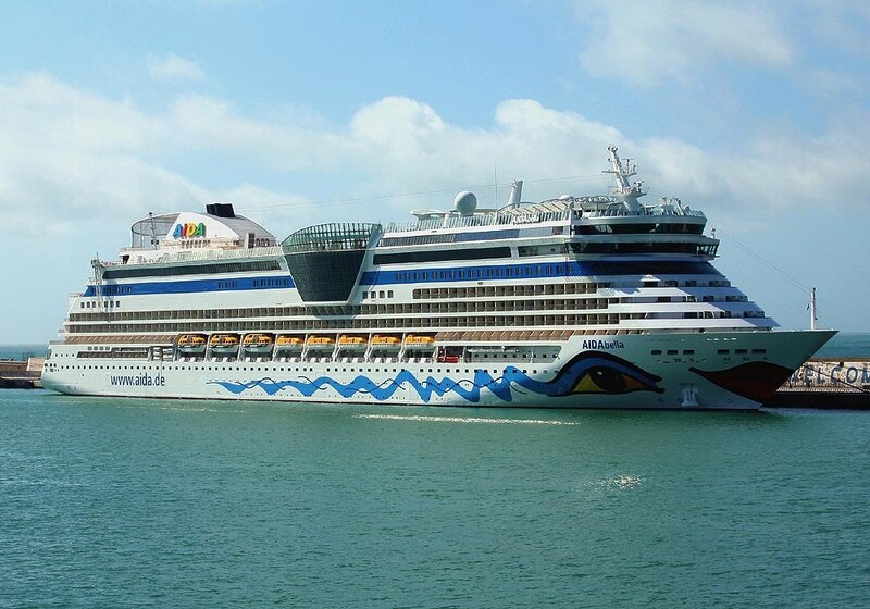 AIDA bella cruise ship at port