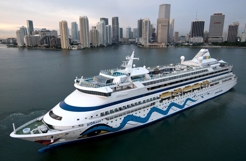 AIDAaura cruise ship in Miami