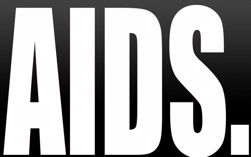 AIDS text on black background