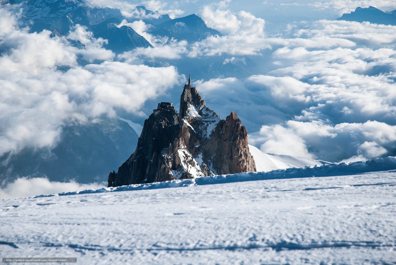Aiguille du Midi above the clouds