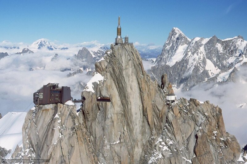 Aiguille Du Midi Mountain — Blue