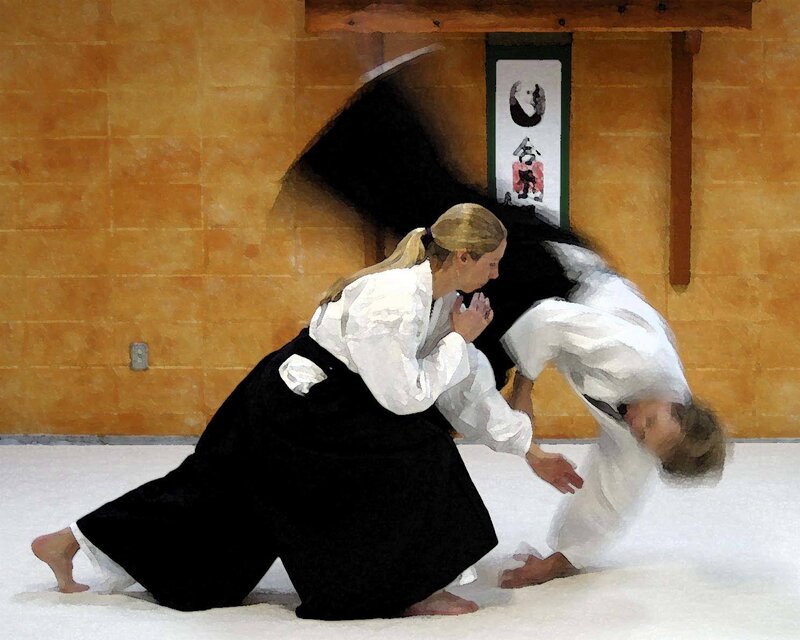 Aikido practice in dojo