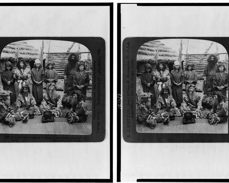 Ainu people in traditional attire