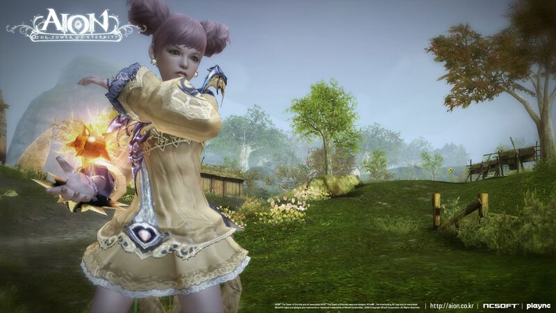 Aion character in a field