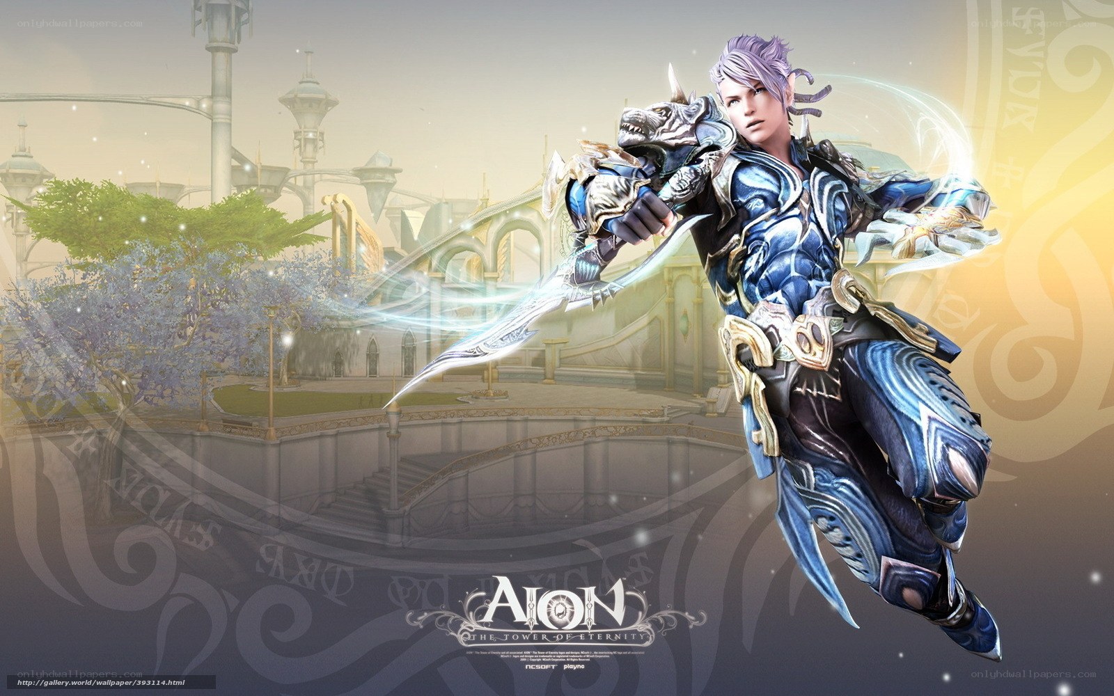 Aion character in blue armor