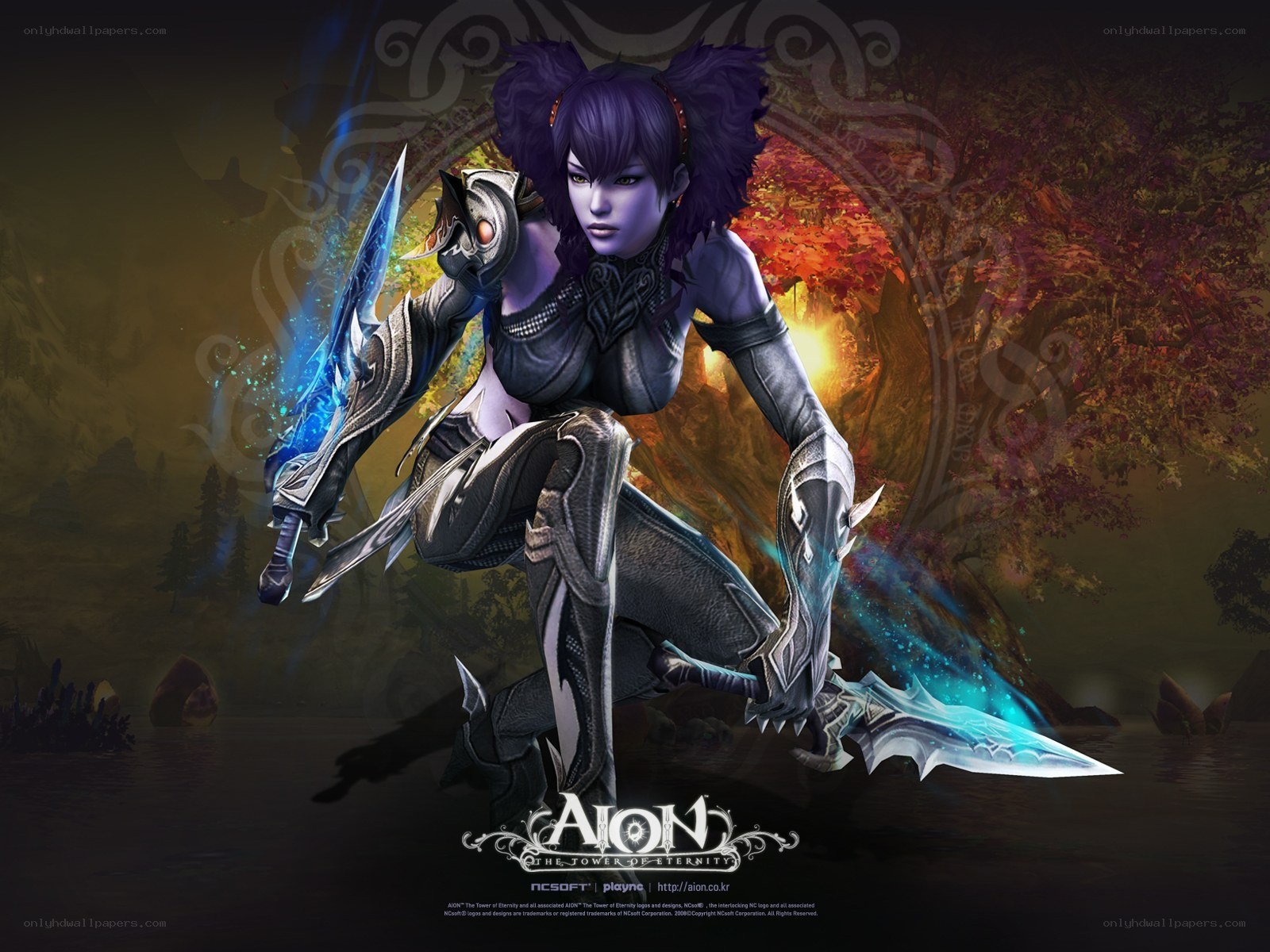 Aion character in combat stance