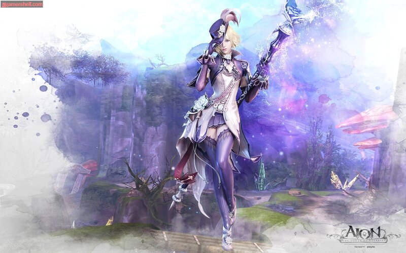 Aion character in fantasy landscape