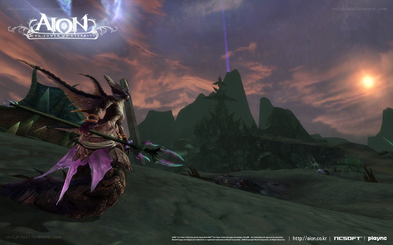 Aion character in fantasy landscape