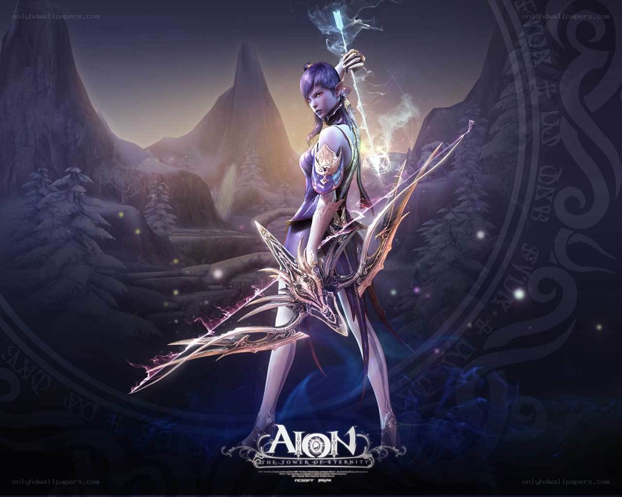 Aion character in fantasy landscape