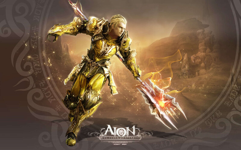 Aion character in golden armor