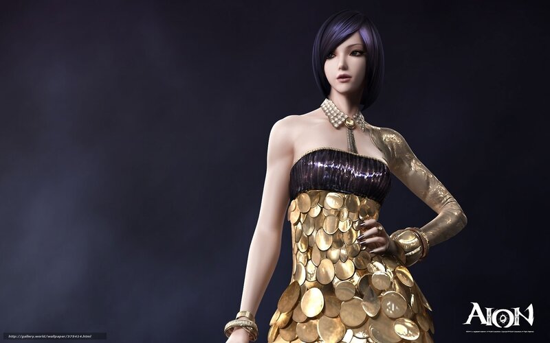 Aion character in golden dress