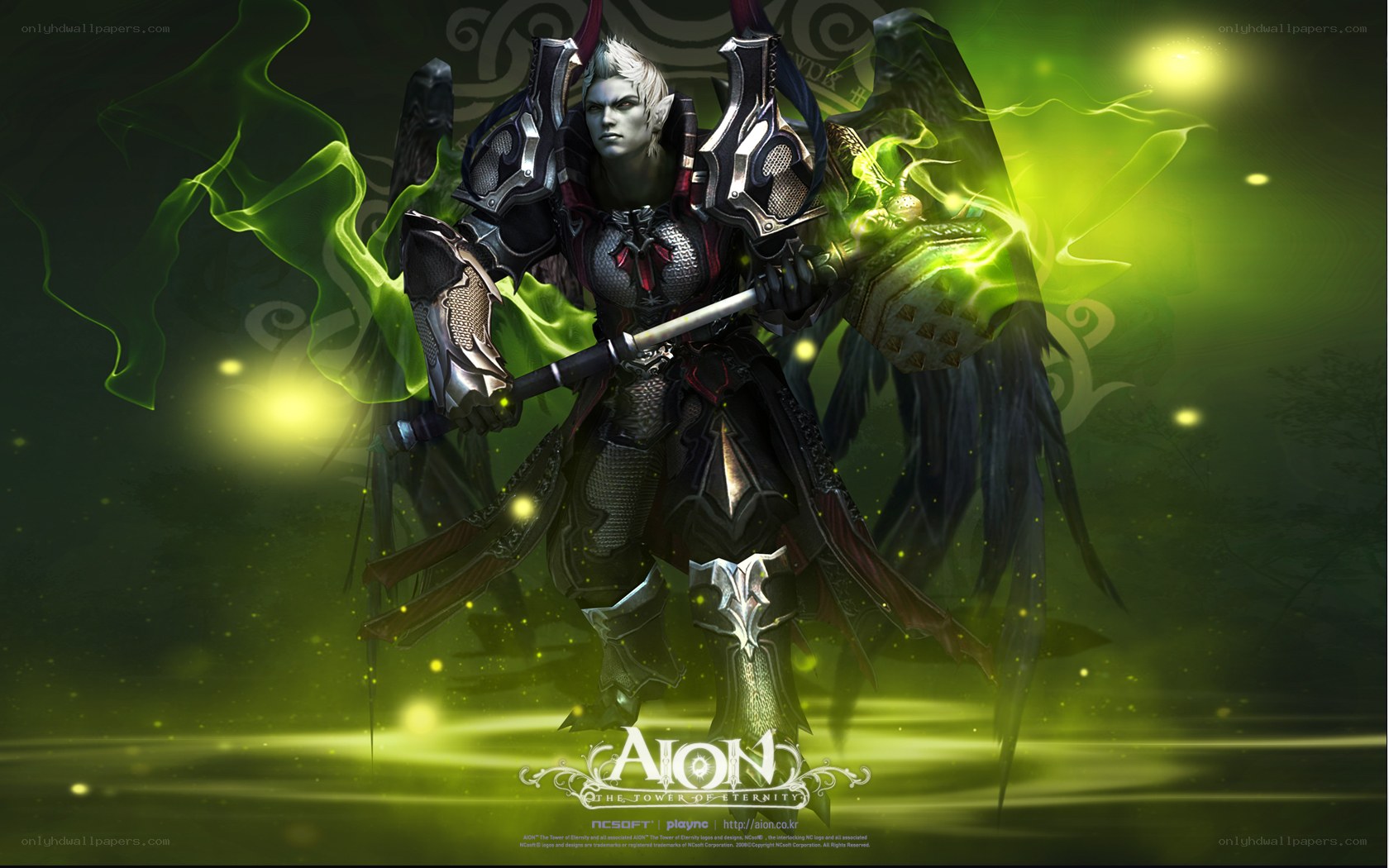Aion character in green light
