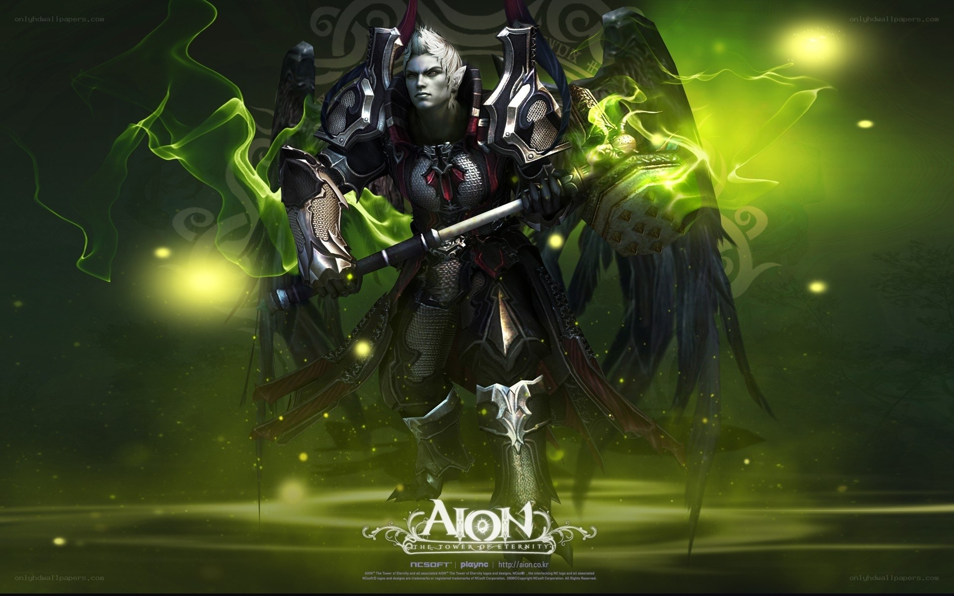 Aion character in green light