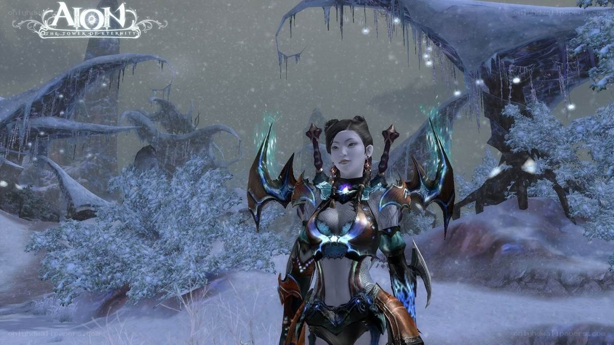Aion character in snowy landscape