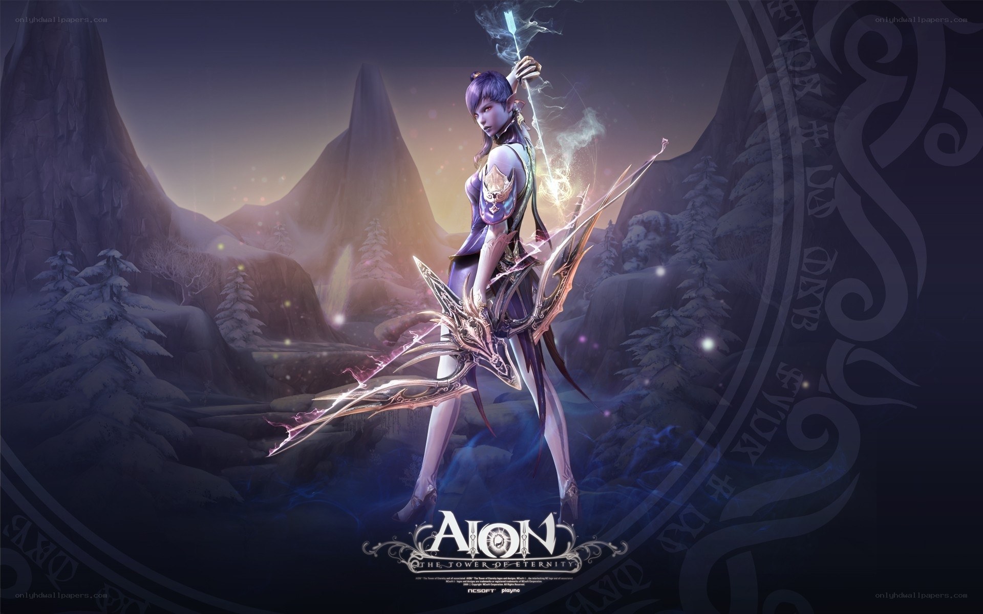 Aion character in snowy landscape