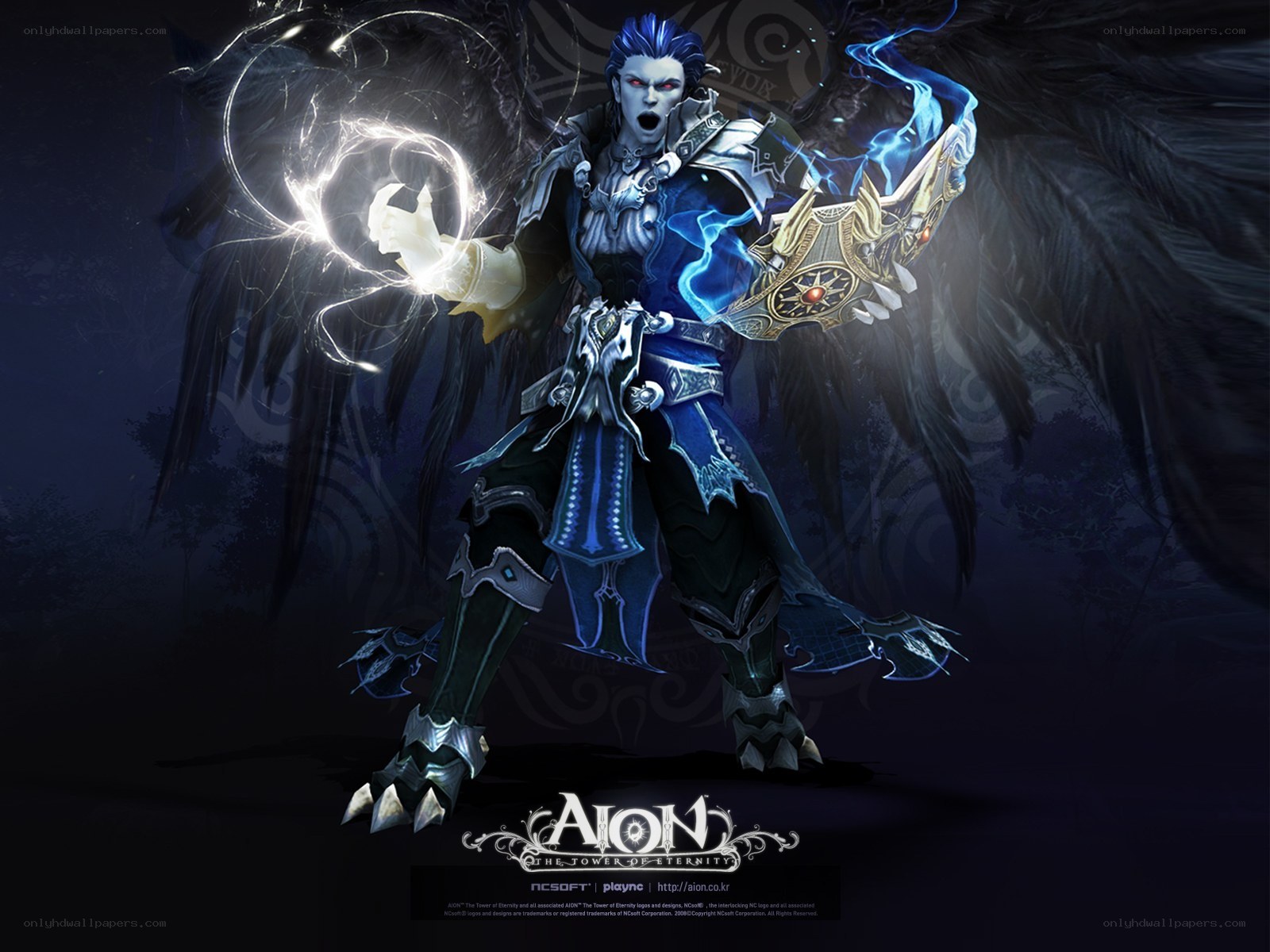 Aion character with dark wings
