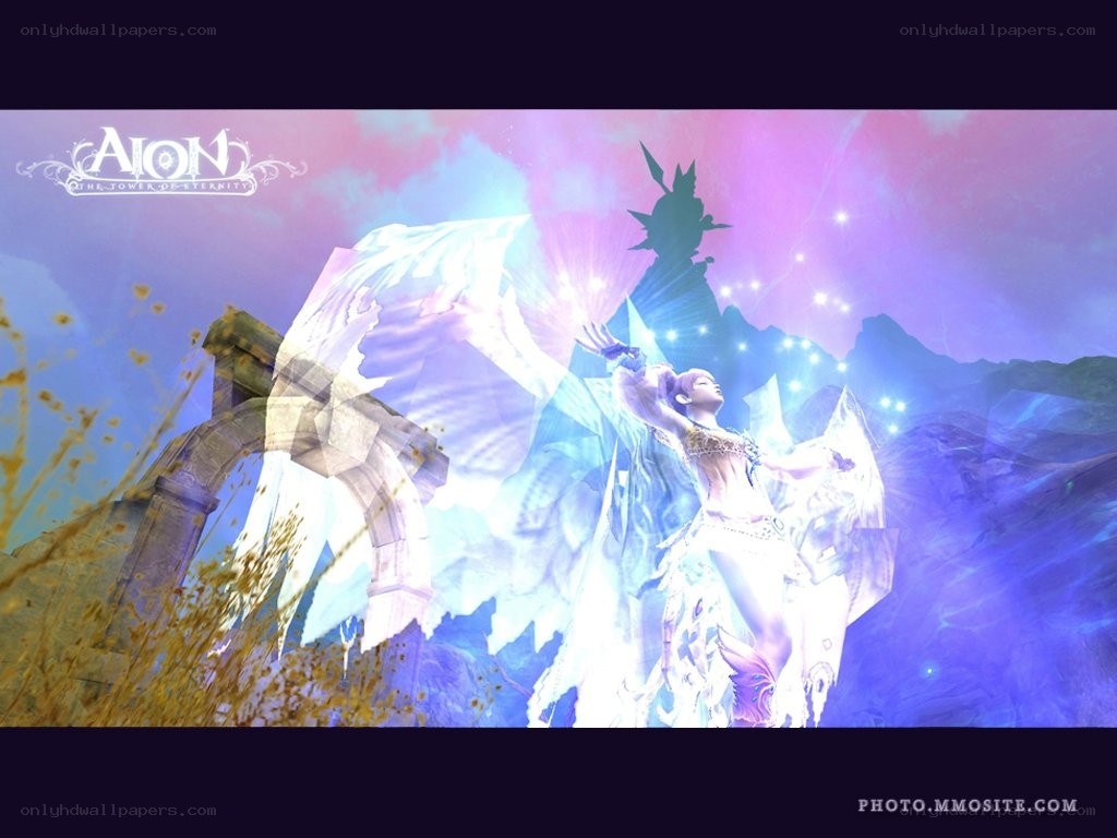 Aion character with glowing wings