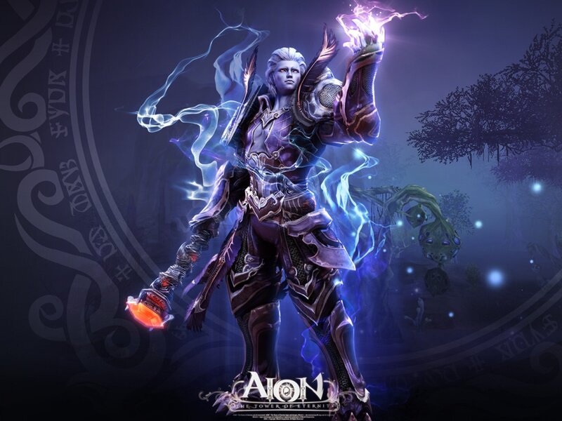 Aion character with lightning magic