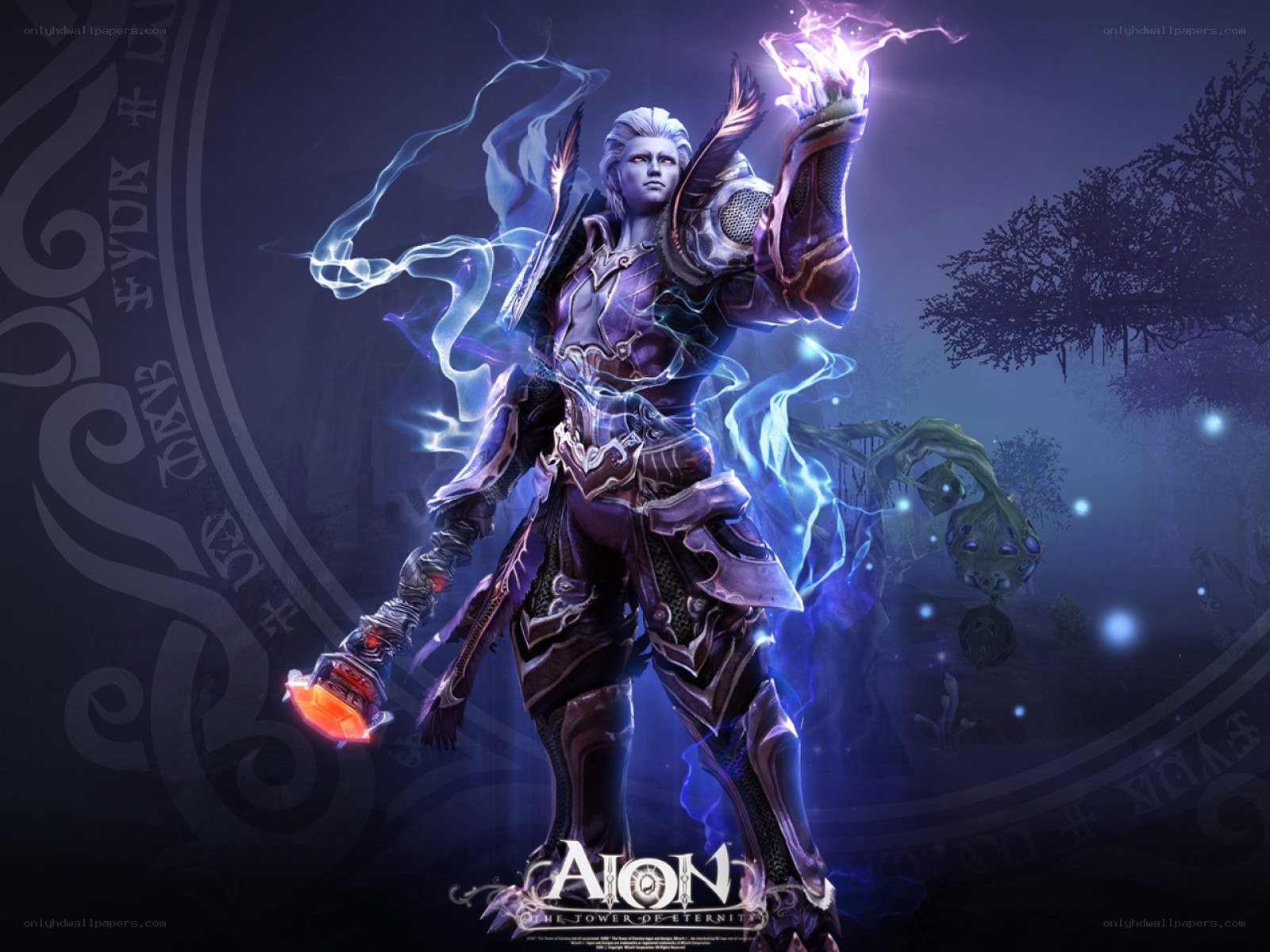 Aion character with lightning magic