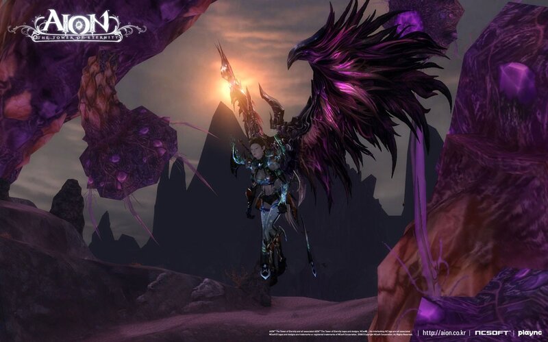 Aion character with purple wings