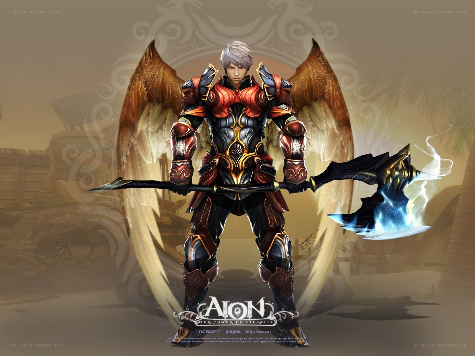 Aion character with wings and axe