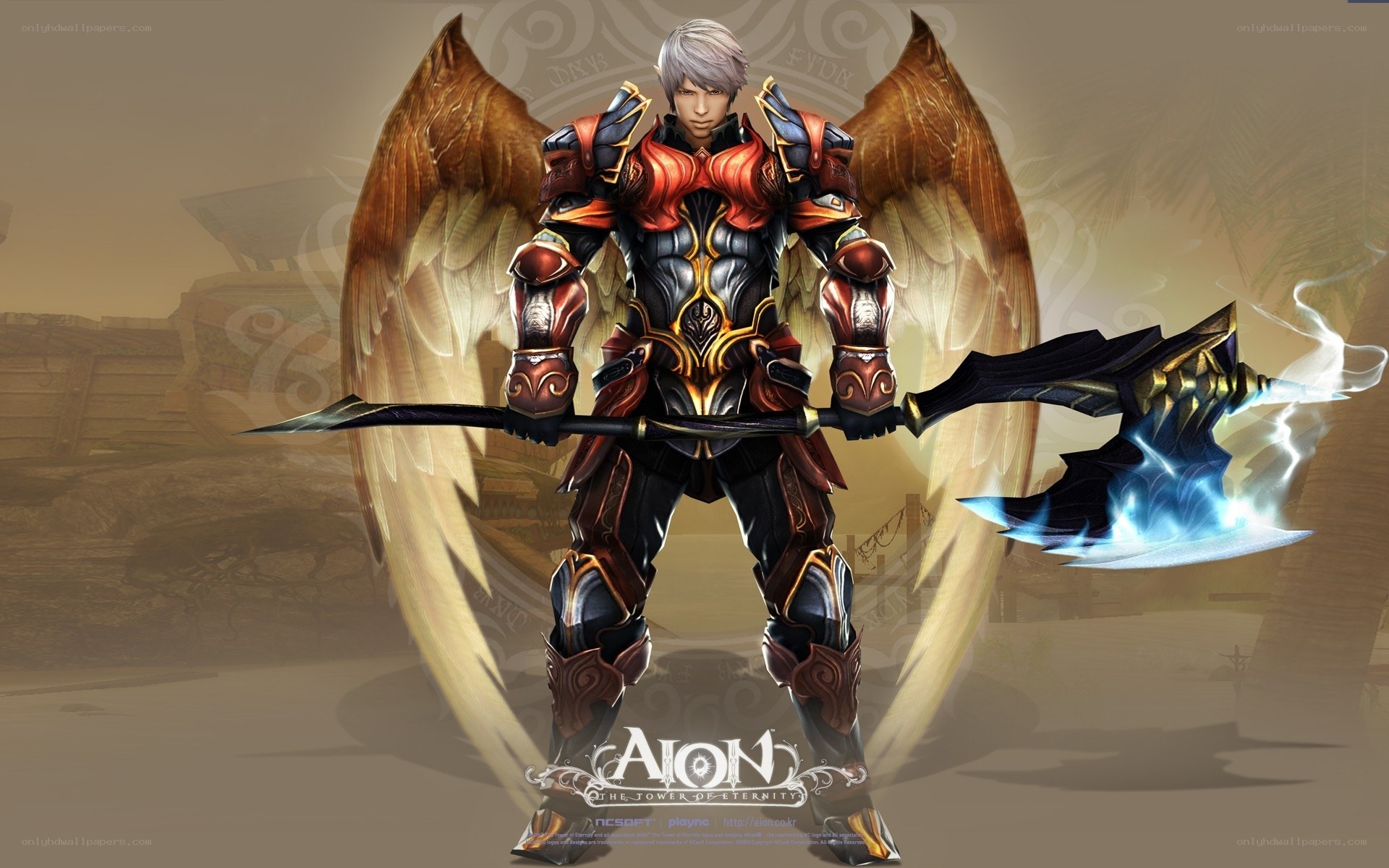 Aion character with wings and axe
