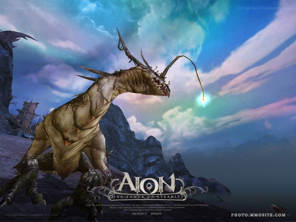 Aion dragon in a fantasy landscape