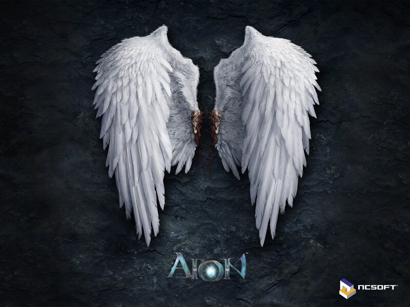 Aion game artwork with angel wings