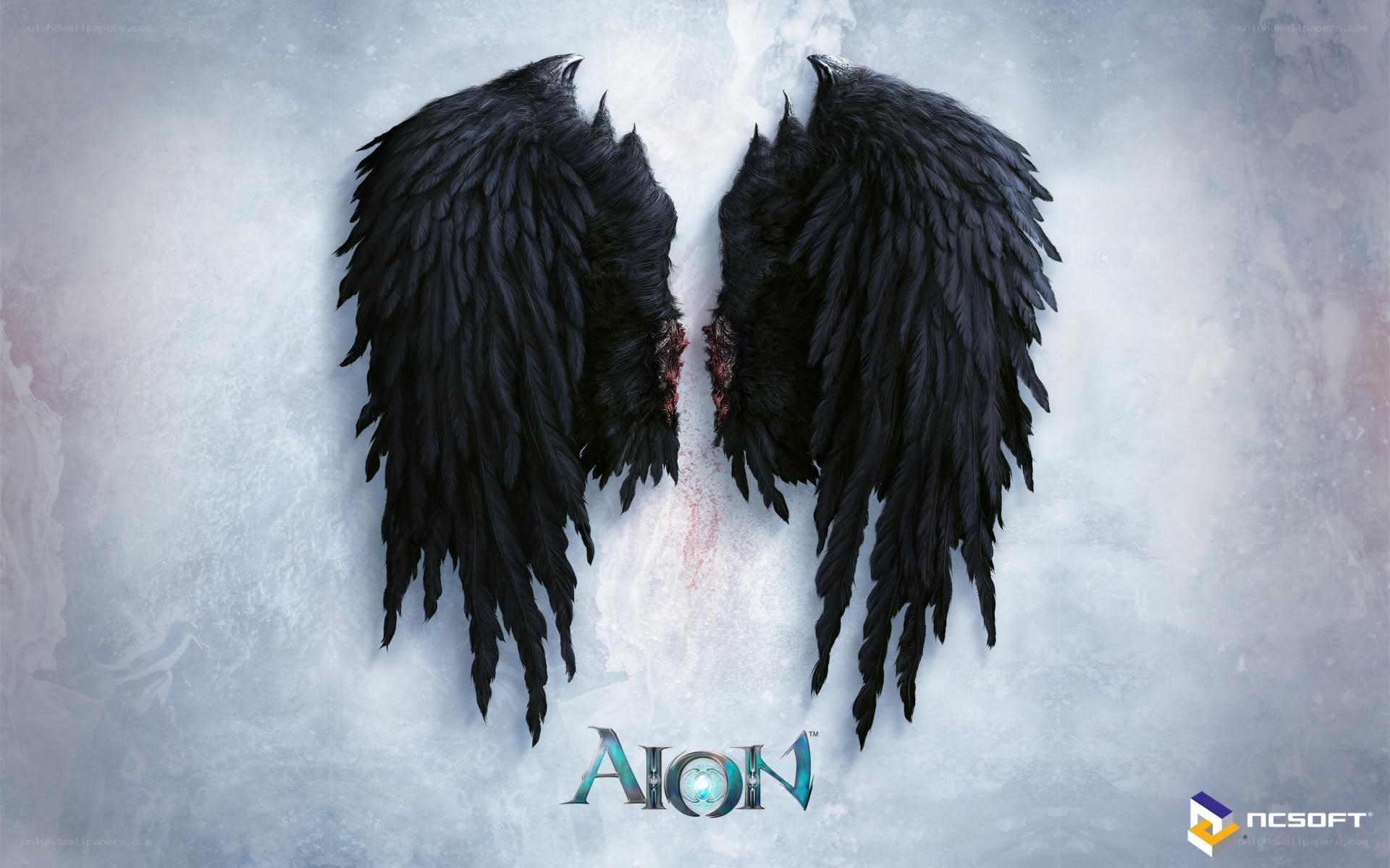 Aion game artwork with black wings