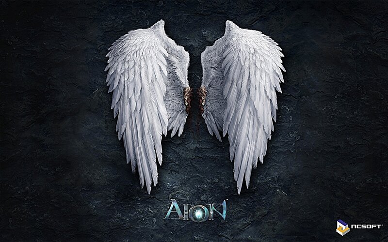 Aion game logo with angel wings