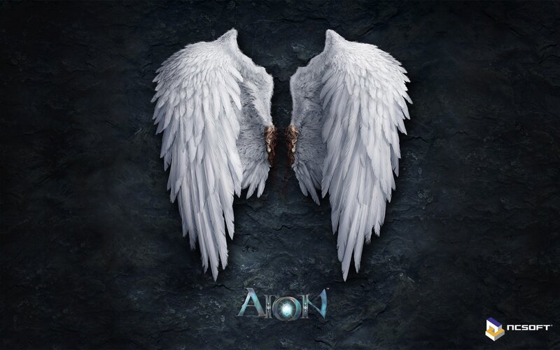 Aion game logo with angel wings