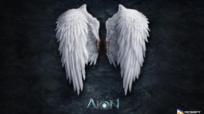 Aion game logo with angel wings