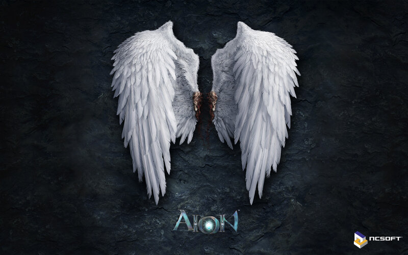 Aion game logo with angel wings