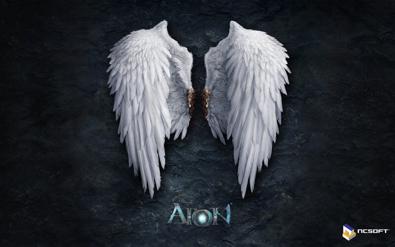 Aion game logo with angel wings