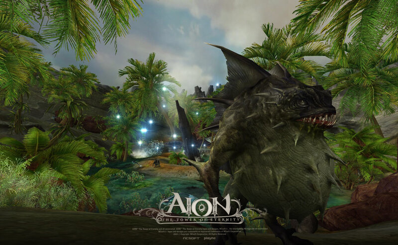 Aion game scene with monster