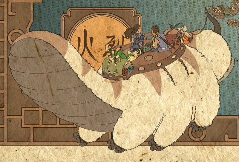 Air Bison with Riders — Brown
