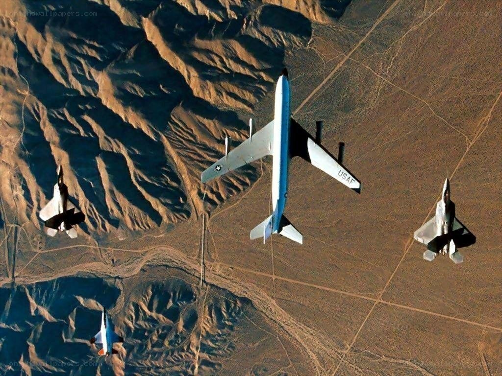 Air Force aircraft in formation