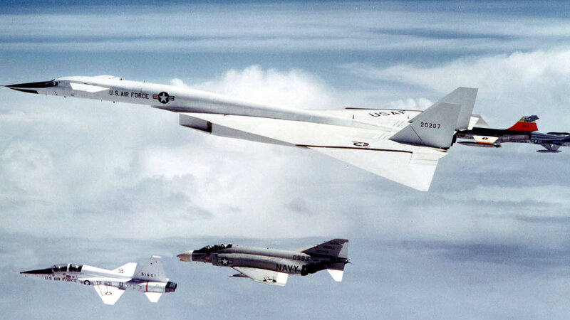 Air Force bomber with escort