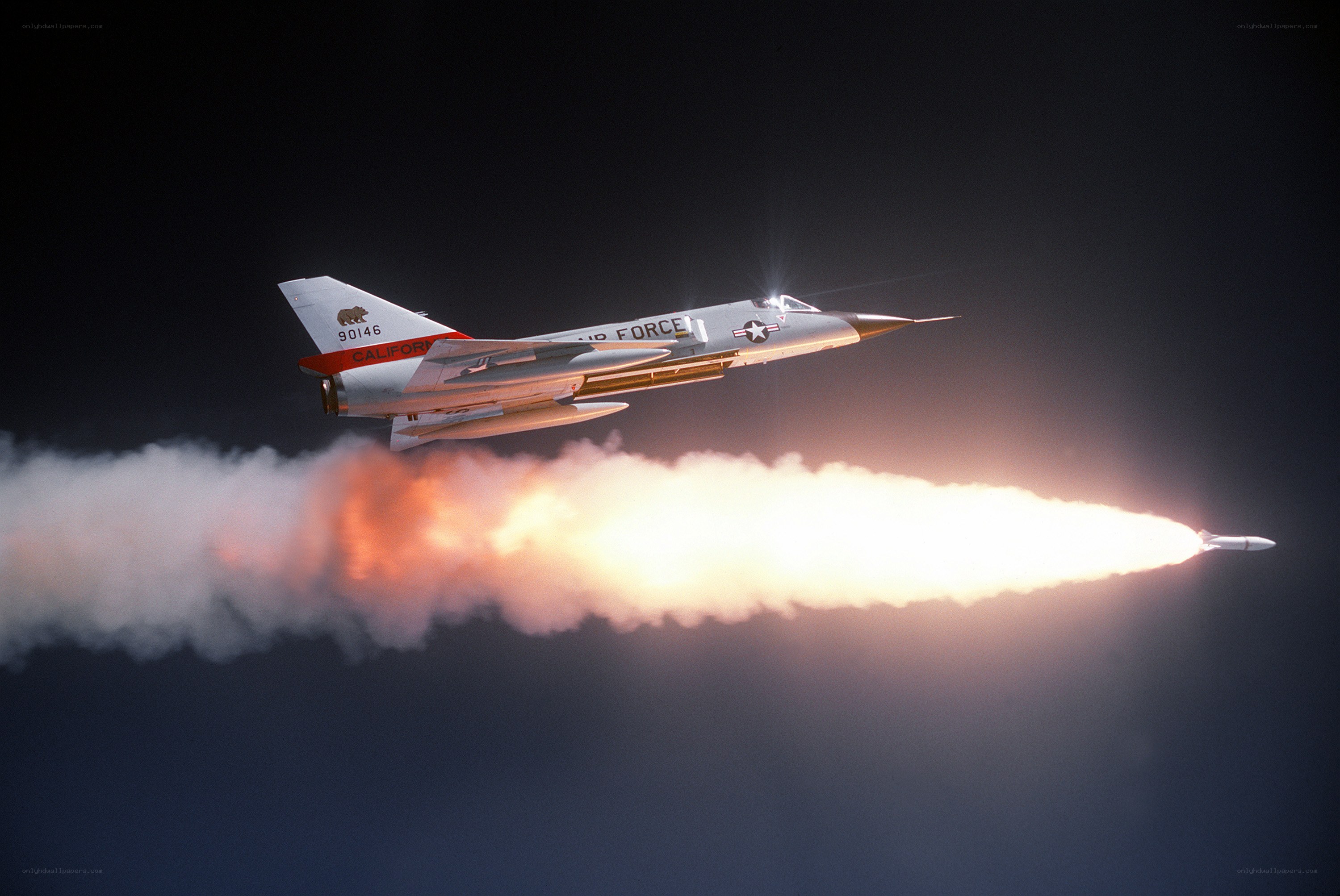 Air Force jet launching missile
