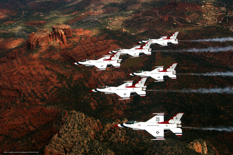 Air Force Jets Flying — White
