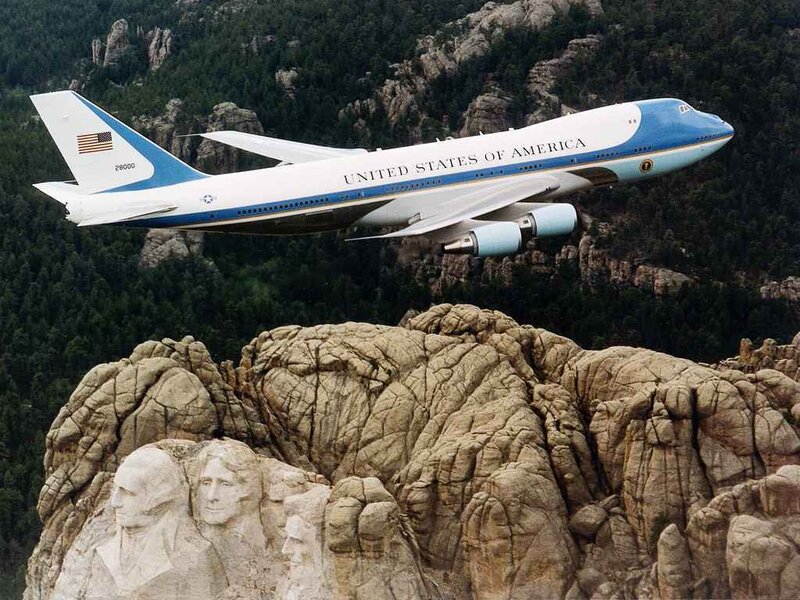 Air Force One Flying — Blue, Dramatic