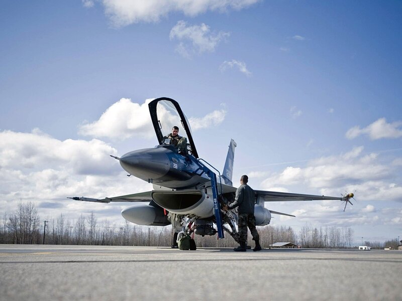 Air force pilot preparing for flight