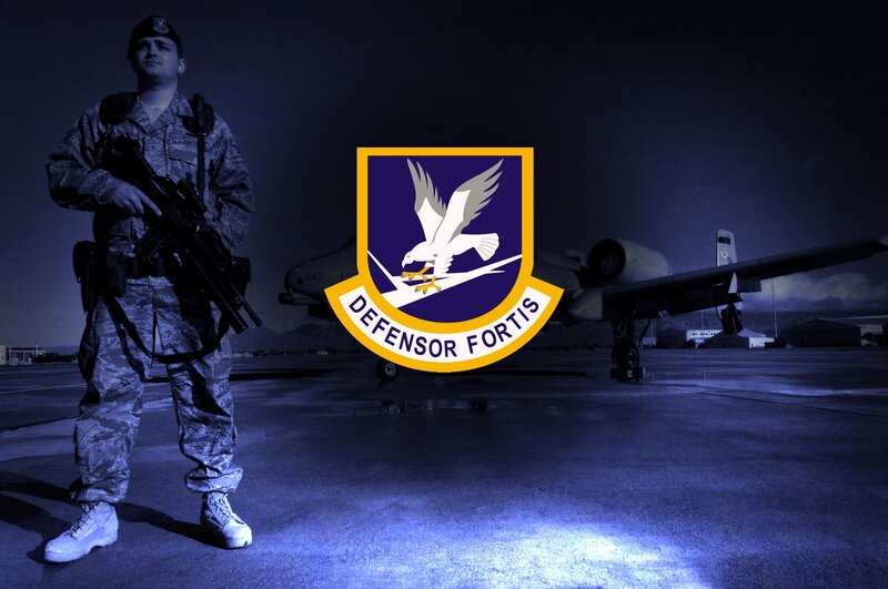 Air Force soldier with emblem