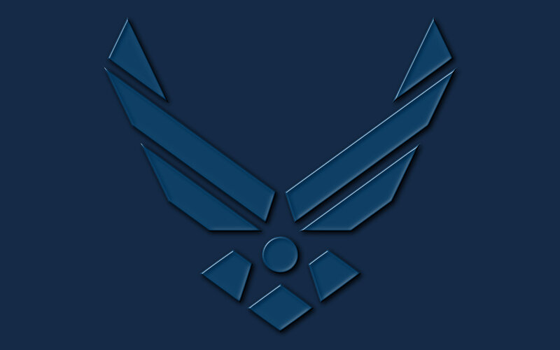 Air Force symbol on blue background