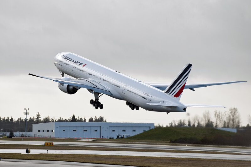 Air France Airplane — White, Dramatic, Morning